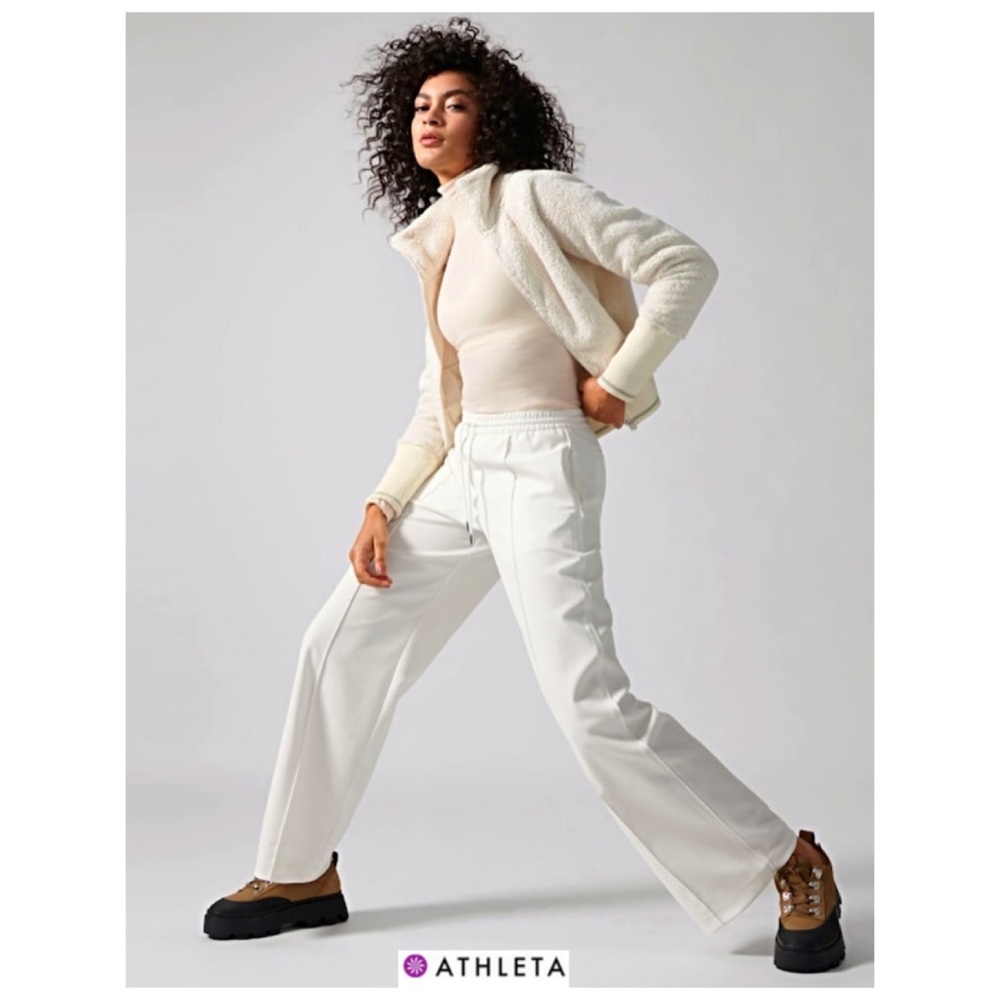 💫NWTS-$120 ATHLETA Endeavor Pants 8 Mid-Rise Wide-Leg Pants Pockets *in Dove - Picture 2 of 6